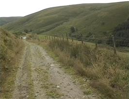 Our track heads east through the remote hills of mid-Wales towards Soar-y-Mynydd